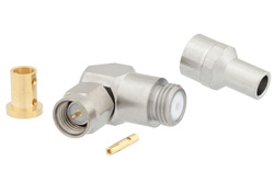 PE44996 - SMA オス 直角コネクタ、クランプ/はんだ接続、PE-SR402AL、PE-SR402FL、PE-SR402FLJ、PE-SR402TN、RG402