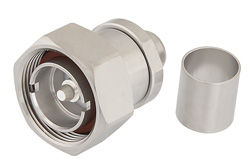 PE45001 - 7/16 DIN オス コネクタ、圧着/ノンソルダー端子接続、LMR-600、PE-C600