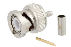 PE45045 - BNC オス コネクタ、圧着/圧着接続、.100インチ、RG316、RG174、RG188、LMR-100、LMR-100、LMR-100-FR、PE-C100、PE-B100