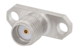 PE45054 - SMA メス フィールド交換式コネクタ、2ホールパネルマウント、.020インチピン