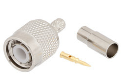 PE45065 - TNC オス コネクタ、圧着/はんだ接続、RG122、RG58プレナム、RG58-P