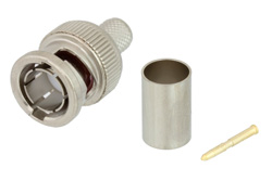 PE45116 - 75 Ω BNC オス コネクタ、圧着/はんだ接続、Belden 1694A