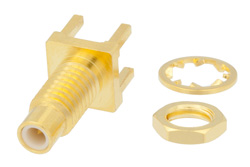 PE45147 - SMC ジャック バルクヘッドマウントコネクタ、はんだ接続、スルーホールPCB