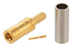 PE45153 - SSMB プラグ コネクタ、圧着/はんだ接続、RG188-DS、RG316-DS