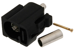 PE45176 - FAKRA ジャック コネクタ、圧着/はんだ接続、RG188-DS、RG316-DS、黒色