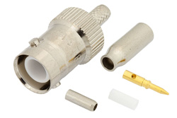 PE45182 - 逆極性 BNC メス コネクタ、圧着/はんだ接続、RG188-DS、RG316-DS