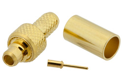 PE45190 - MMCX プラグ コネクタ、圧着/はんだ接続、RG188-DS、RG316-DS