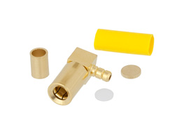 PE45195 - SSMB プラグ 直角コネクタ、圧着/はんだ接続、RG178、RG196