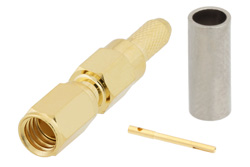 PE45209 - SSMC プラグ コネクタ、圧着/はんだ接続、RG316、RG174、RG188