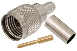 PE4521 - Mini UHF オス コネクタ、圧着/はんだ接続、RG55、RG141、RG142、RG223、RG400