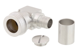 PE45223 - QN オス 直角スナップオンコネクタ、圧着/はんだ接続、LMR-400、PE-C400、LMR-400-DB