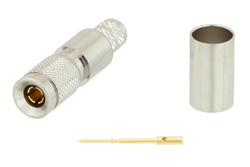 PE45234 - 75 Ω 1.0/2.3 プラグ プッシュオンコネクタ、圧着/圧着接続、RG59