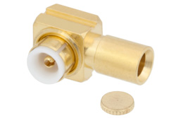 PE45257 - MMBX プラグ 直角スナップオンコネクタ、はんだ接続、RG405、PE-SR405FL、PE-SR405FLJ、オス中心導体