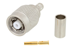 PE45283 - 逆極性 TNC オス コネクタ、圧着/圧着接続、LMR-200、PE-C200