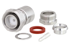 PE45296 - 4.3-10 オス 低PIMコネクタ、クランプ/はんだ接続、RG213、RG8、RG225、RG214、RG393、IP67準拠