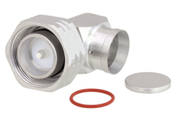 PE45302 - 4.3-10 オス 直角低PIMコネクタ、はんだ接続、PE-1/2SFHC、IP67準拠