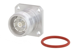 PE45304 - 4.3-10 メス 低PIMコネクタ、はんだ接続、4ホールパネルマウント、RG402、PE-SR402AL、PE-SR402FL、PE-SR402FLJ、IP67準拠