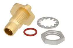 PE45310 - BMA プラグ バルクヘッドマウントスライドオンコネクタ、はんだ/ノンはんだピン接続、RG405、PE-SR405AL、PE-SR405FL、PE-SR405FLJ、PE-SR405TN、金メッキ