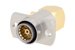 PE45330 - BMA ジャック 直角スライドオンコネクタ、はんだ接続、2ホールパネルマウント、RG405、PE-SR405AL、PE-SR405FL、PE-SR405FLJ、金メッキ