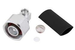 PE45422 - 4.1/9.5 Mini DIN オス 直角コネクタ、はんだ接続、SPP-250-LLPL、低PIM