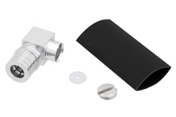 PE45431 - QMA オス 直角コネクタ、はんだ接続、SPP-250-LLPL、低PIM