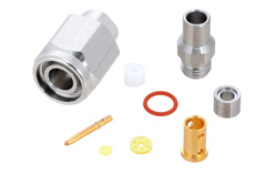 PE45443 - TNC オス コネクタ、クランプ/はんだ接続、PE-P160LL