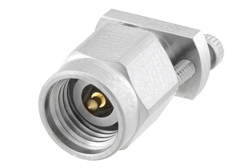 PE45452 - 2.92mm オス コネクタ、クランプ接続、ヴァーティカルランチPCB、交換可能ストリップラインランチ