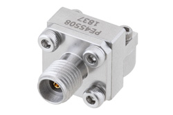 PE45508 - 2.92mm メス コネクタ、クランプ/はんだ(キャプティブ端子)接続、エンドランチPCB、交換可能エンドランチ、薄型