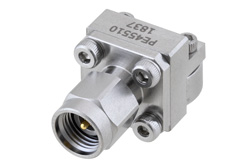 PE45510 - 2.92mm オス コネクタ、クランプ/はんだ(キャプティブ端子)接続、エンドランチPCB、交換可能エンドランチ、薄型