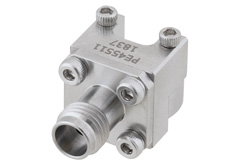 PE45511 - 2.4mm メス コネクタ、クランプ/はんだ(キャプティブ端子)接続、エンドランチPCB、交換可能エンドランチ、標準サイズ