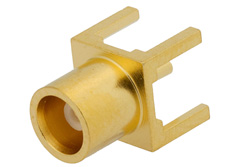 PE4555 - MCX ジャック コネクタ、はんだ接続、スルーホールPCB、.200インチx.052インチ穴間隔