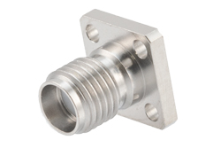 PE45561 - SMA Female Field Replaceable Connector 4 Hole Flange Mount 0.012 inch Pin, .250 inch Hole Spacing with Metal Contact Ring