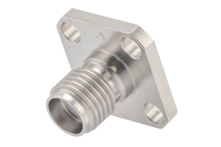 PE45567 - SMA Female Field Replaceable Connector 4 Hole Flange Mount 0.012 inch Pin, .340 inch Hole Spacing with Metal Contact Ring