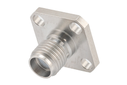 PE45571 - SMA Female Field Replaceable Connector 4 Hole Flange Mount 0.036 inch Pin, .340 inch Hole Spacing with Metal Contact Ring