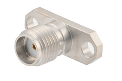 PE45585 - SMA Female Field Replaceable Connector 2 Hole Flange Mount 0.012 inch Pin, .481 inch Hole Spacing, with Metal Contact Ring