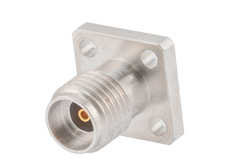 PE45591 - 2.92mm Female Field Replaceable Connector 4 Hole Flange Mount 0.012 inch Pin, .250 inch Hole Spacing with Metal Contact Ring