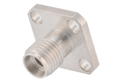 PE45597 - 2.92mm Female Field Replaceable Connector 4 Hole Flange Mount 0.02 inch Pin, .340 inch Hole Spacing, with Metal Contact Ring