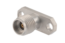 PE45598 - 2.92mm Female Field Replaceable Connector 2 Hole Flange Mount 0.009 inch Pin, .481 inch Hole Spacing, with Metal Contact Ring