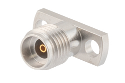 PE45602 - 2.92mm Female Field Replaceable Connector 2 Hole Flange Mount 0.009 inch Pin, .355 inch Hole Spacing with Metal Contact Ring