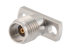 PE45603 - 2.92mm Female Field Replaceable Connector 2 Hole Flange Mount 0.012 inch Pin, .355 inch Hole Spacing with Metal Contact Ring