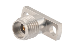 PE45606 - 2.92mm Female Field Replaceable Connector 2 Hole Flange Mount 0.009 inch Pin, .400 inch Hole Spacing with Metal Contact Ring
