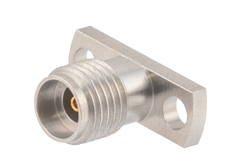PE45608 - 2.92mm Female Field Replaceable Connector 2 Hole Flange Mount 0.015 inch Pin, .400 inch Hole Spacing with Metal Contact Ring