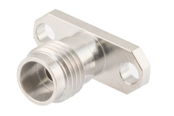 PE45618 - 2.4mm Female Field Replaceable Connector 2 Hole Flange Mount 0.009 inch Pin, .481 inch Hole Spacing, with Metal Contact Ring