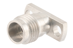 PE45622 - 2.4mm Female Field Replaceable Connector 2 Hole Flange Mount 0.009 inch Pin, .355 inch Hole Spacing with Metal Contact Ring