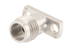 PE45623 - 2.4mm Female Field Replaceable Connector 2 Hole Flange Mount 0.012 inch Pin, .355 inch Hole Spacing with Metal Contact Ring