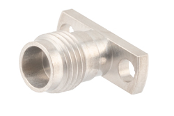 PE45629 - 2.4mm Female Field Replaceable Connector 2 Hole Flange Mount 0.02 inch Pin, .400 inch Hole Spacing with Metal Contact Ring