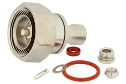 PE4566 - 7/16 DIN オス コネクタ、クランプ/はんだ接続、RG58、RG55、RG141、RG142、RG223、RG400