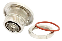 PE4572 - 7/16 DIN メス バルクヘッドマウントコネクタ、はんだ接続、ソルダーカップターミナル