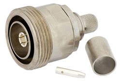 PE4575 - 7/16 DIN メス コネクタ、圧着/はんだ接続、RG214、RG9、RG225、RG393