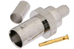 PE4614 - 75 Ω BNC メス コネクタ、圧着/はんだ接続、RG59、RG62、RG71